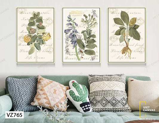 Bộ 3 Tranh Cây Lá Và Hoa - VZ765