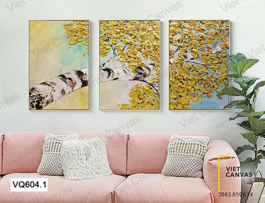 Bộ 3 Tranh Cây Lá Vàng - VQ604.1