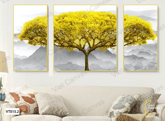 Bộ 3 Tranh Cây Lá Vàng - VT015.2