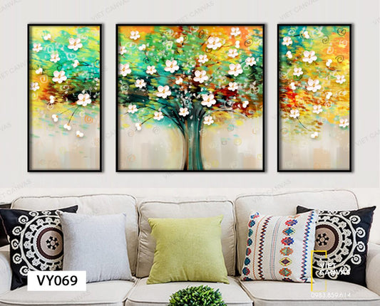 Bộ 3 Tranh Cây Và Hoa - VY069