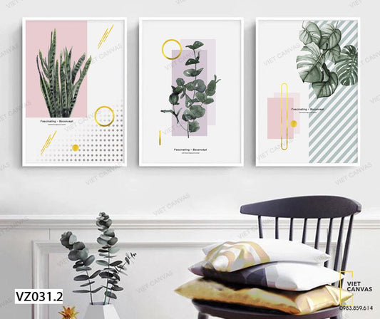 Bộ 3 Tranh Cây Và Lá - VZ031.2
