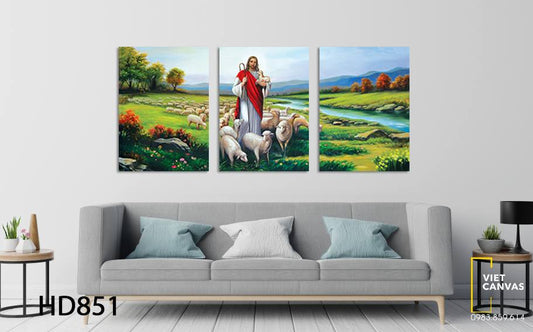 Bộ 3 Tranh Chúa Jesus Và Đàn Cừu - HD851