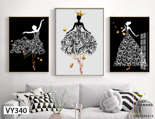 Bộ 3 Tranh Cô Gái Múa Ballet - VY340