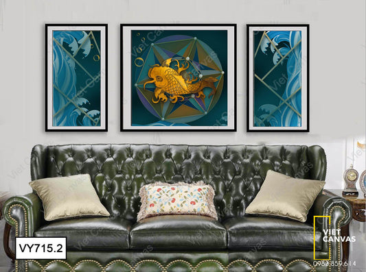 Bộ 3 Tranh Con Cá Vàng - VY715.2