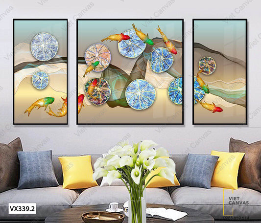 Bộ 3 Tranh Đàn Cá Bơi Lội - VX339.2