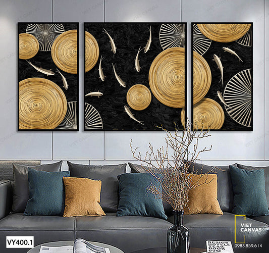 Bộ 3 Tranh Đàn Cá Tung Tăng Nô Đùa - VY400.1