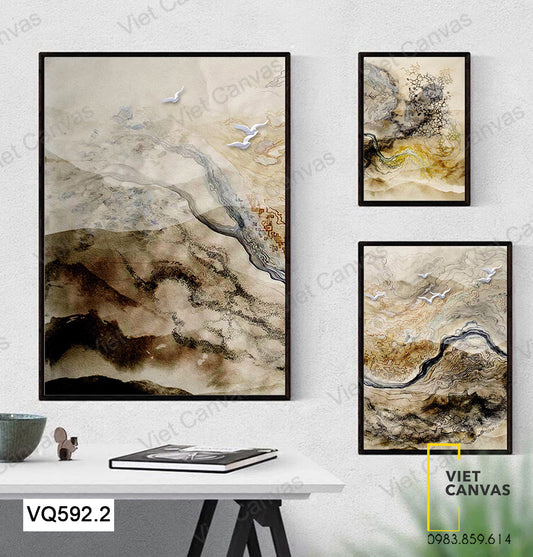 Bộ 3 Tranh Đàn Chim Bay - VQ592.2