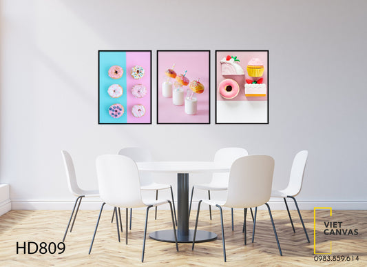 Bộ 3 Tranh Những Chiếc Bánh Ngọt - HD809