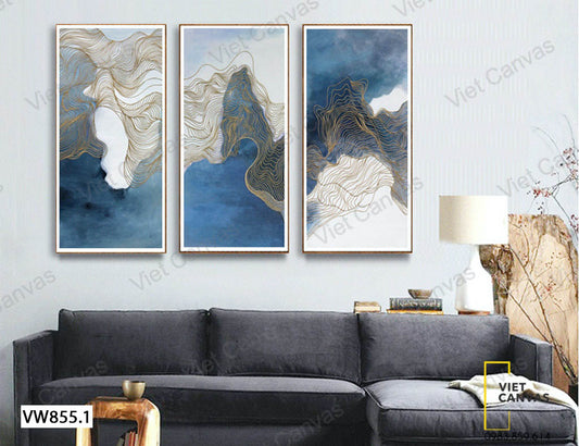 Bộ 3 Tranh Dải Màu Trừu Tượng - VW855.1