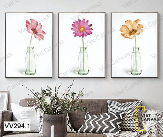 Bộ 3 Tranh Hoa Cúc Tây - VV294.1
