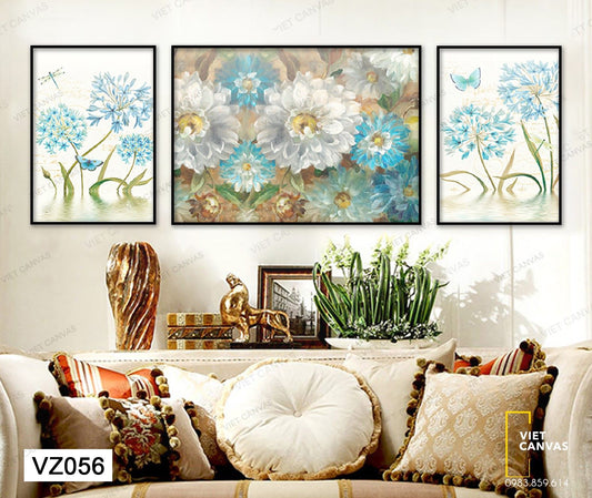 Bộ 3 Tranh Hoa Khoe Sắc - VZ056