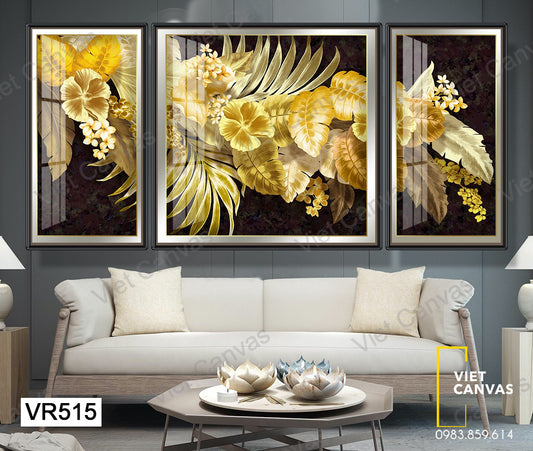 Bộ 3 Tranh Hoa Lá Khoe Sắc - VR515
