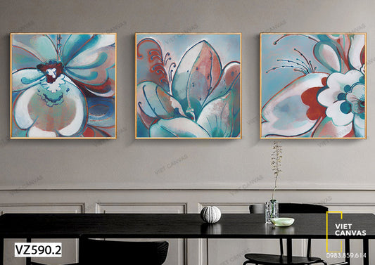 Bộ 3 Tranh Hoa Nghệ Thuật - VZ590.2