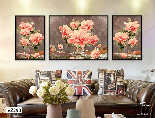 Bộ 3 Tranh Hoa Nở Ấn Tượng - VZ293