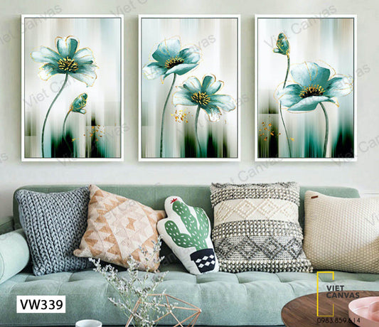 Bộ 3 Tranh Hoa Nở Thơm Ngát - VW339