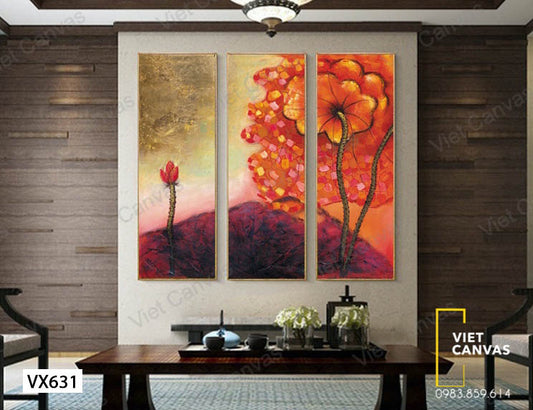 Bộ 3 Tranh Hoa Tỏa Sắc - VX631