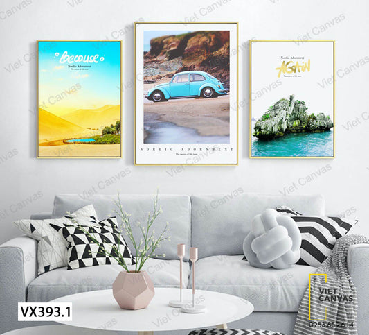 Bộ 3 Tranh Hòn Đảo Và Sa Mạc - VX393.1