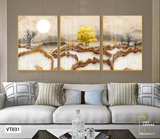Bộ 3 Tranh Hươu Và Cây - VT031