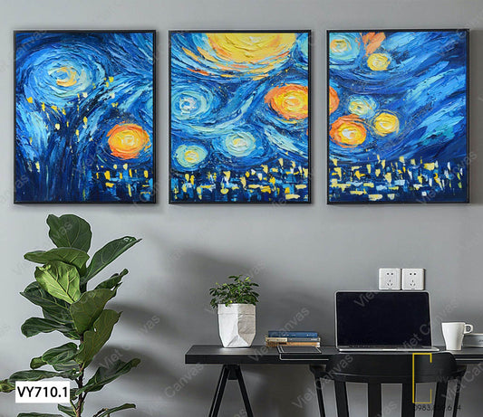 Bộ 3 Tranh Trừu Tượng Của Vangogh - VX710.1