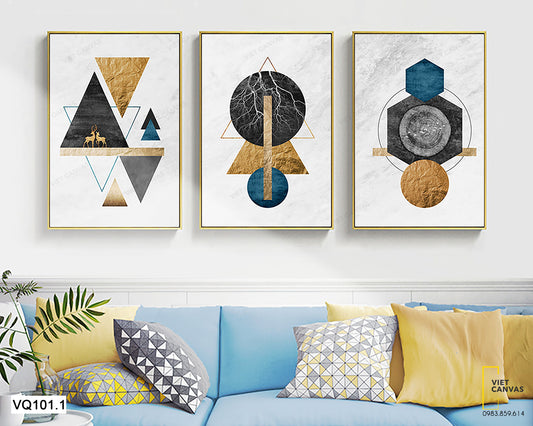 Bộ 3 Tranh Khối Hình Học - VQ101.1