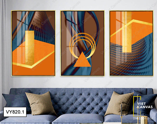 Bộ 3 Tranh Khối Hình Học - VY820.1