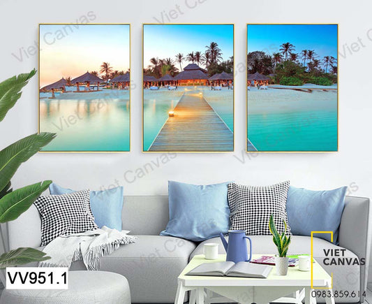 Bộ 3 Tranh Những Chiếc Chồi Trên Biển - VV951.1