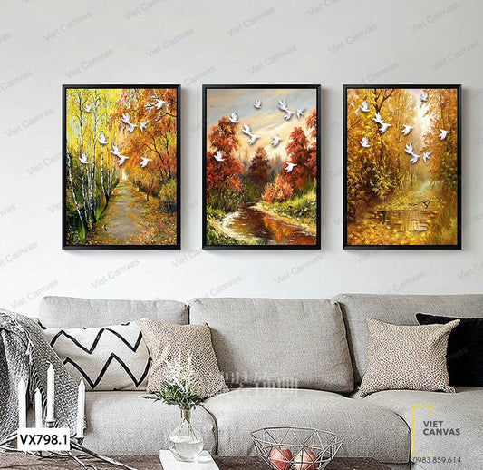 Bộ 3 Tranh Khu Rừng Chim Bay - VX798.1