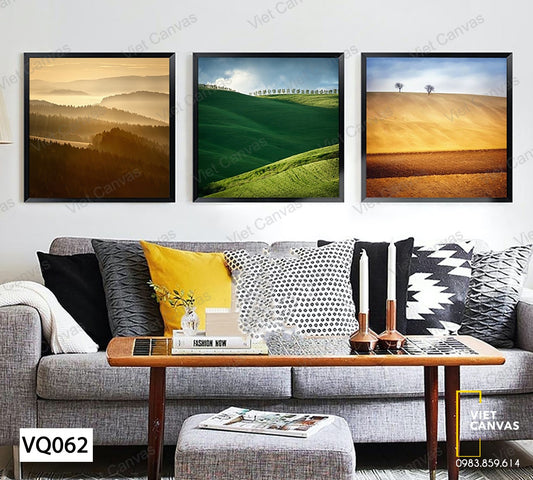 Bộ 3 Tranh Khu Rừng, Đồng Cỏ Và Sa Mạc - VQ062