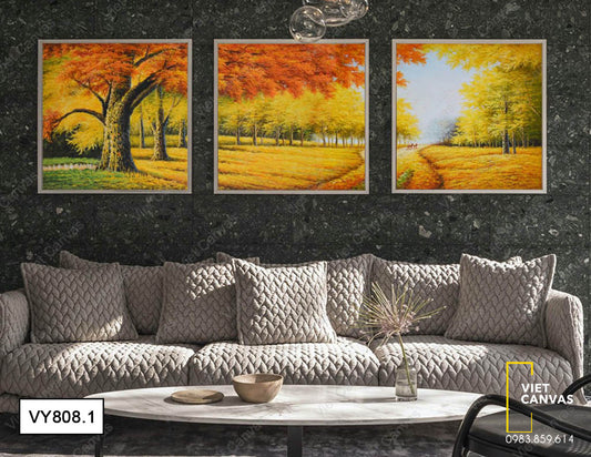 Bộ 3 Tranh Khu Rừng Mùa Thu - VY808.1