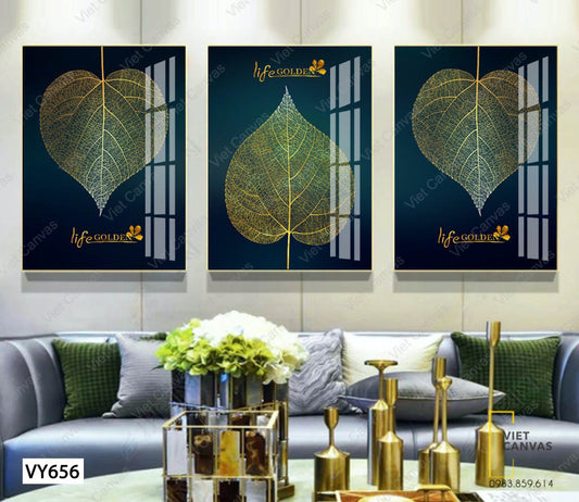 Bộ 3 Tranh Lá Cây Ấn Tượng - VY656