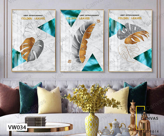 Bộ 3 Tranh Lá Cây Cách Điệu - VW034