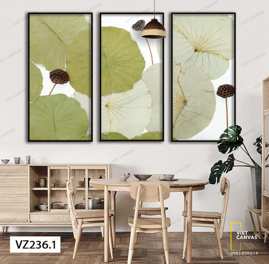 Bộ 3 Tranh Lá Sen - VZ236.1