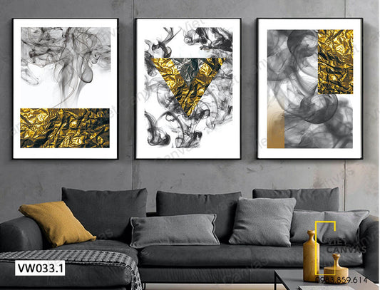 Bộ 3 Tranh Làn Khói Xám - VW033.1