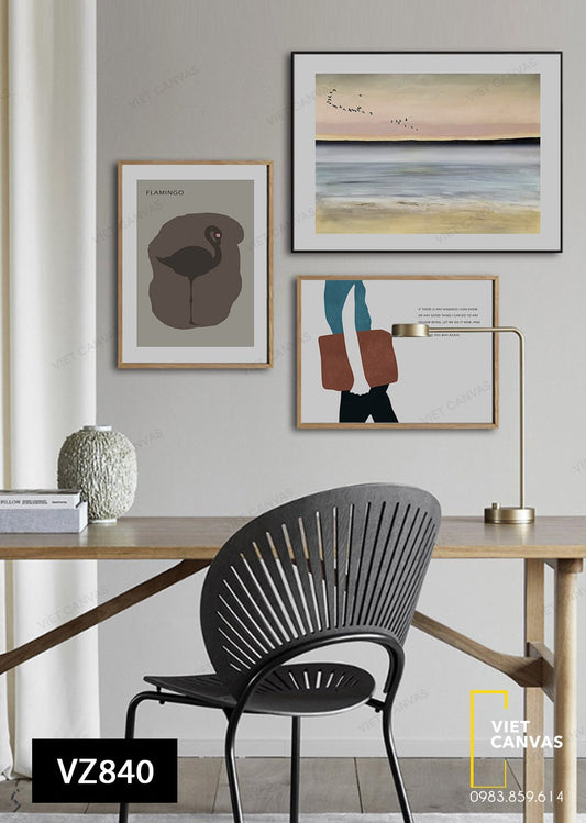 Bộ 3 Tranh Chú Vịt Và Biển Cả - VZ840