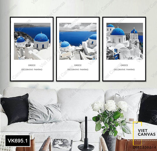 Bộ 3 Tranh Lâu Đài Trắng Sang Trọng - VK695.1