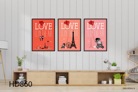 Bộ 3 Tranh Tháo Eiffel Và Vòng Quay Mặt Trời - HD860