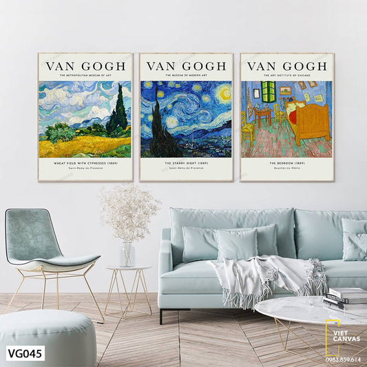 Bộ 3 Tranh Nghệ Thuật Van Gogh - VG045