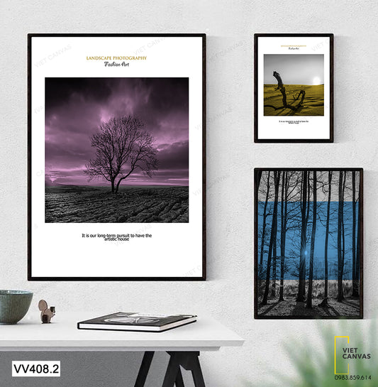 Bộ 3 Tranh Khu Rừng Và Đồng Cỏ - VV408.2