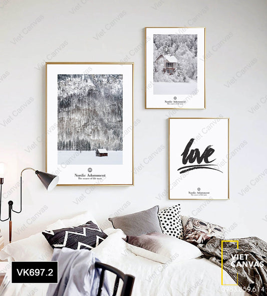 Bộ 3 Tranh Ngôi Nhà Nhỏ Giữa Rừng - VK697.2