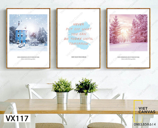 Bộ 3 Tranh Tuyết Và Quotes - VX117