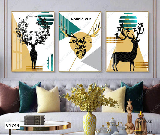 Bộ 3 Tranh Những Chú Hươu Con - VY743