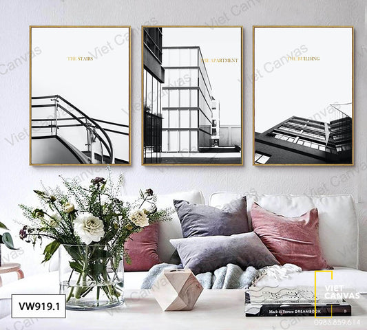 Bộ 3 Tranh Những Tòa Nhà - VW919.1