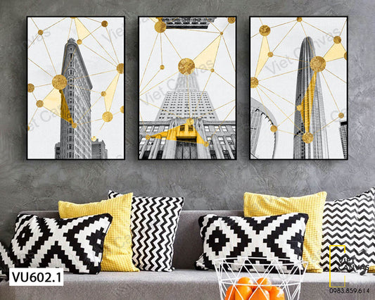 Bộ 3 Tranh Những Tòa Nhà Cao Tầng - VU602.1