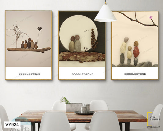 Bộ 3 Tranh Những Viên Đá Tạo Hình - VY924