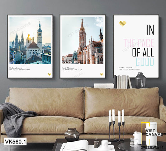Bộ 3 Tranh Thành Phố Hiện Đại Và Quotes - VK560.1