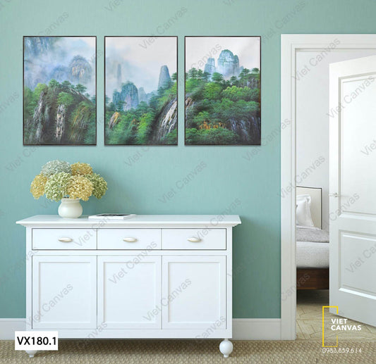 Bộ 3 Tranh Núi Đồi Hiểm Trở - VX180.1