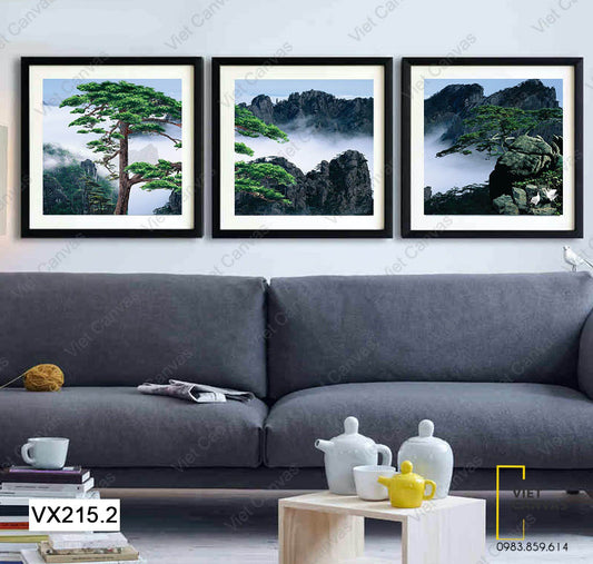Bộ 3 Tranh Núi Rừng Kì Vĩ - VX215.2