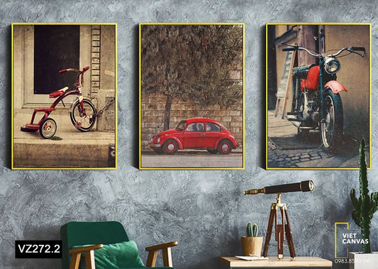 Bộ 3 Tranh Phương Tiện Cổ Điển - VZ272.2