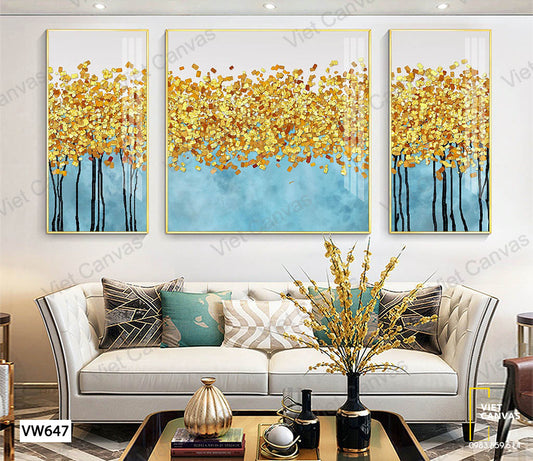 Bộ 3 Tranh Rừng Cây Lá Vàng - VW647