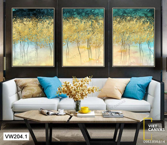 Bộ 3 Tranh Rừng Lá Vàng - VW204.1